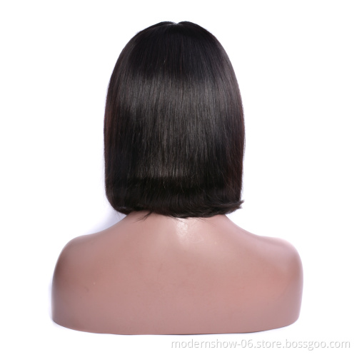 Factory Supply Virgin Straight 8 10 12 14inch Bob Wigs Lace Front Human Hair Wigs